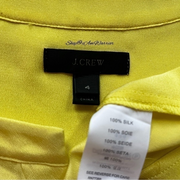 J.Crew lemon fluid silk relaxed fit pullover blouse *shop@iamwarrior - Picture 7 of 8